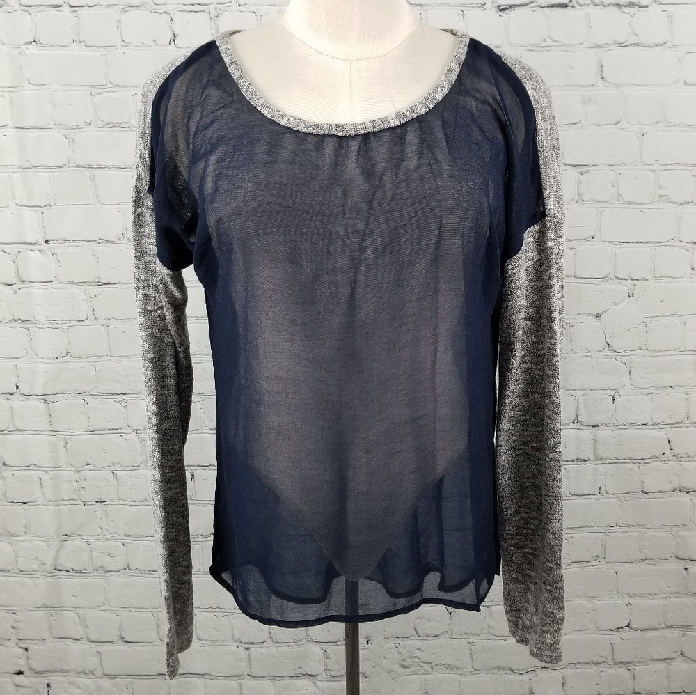AEROPOSTALE | sheer blouse with knit arms